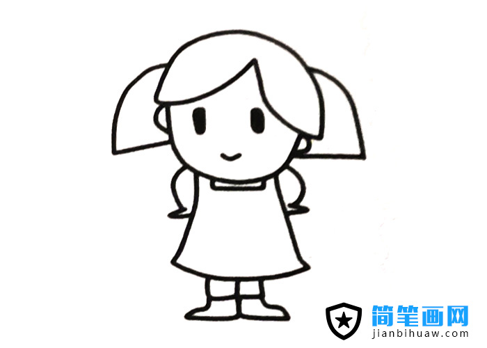 小女孩簡(jiǎn)筆畫(huà)圖片