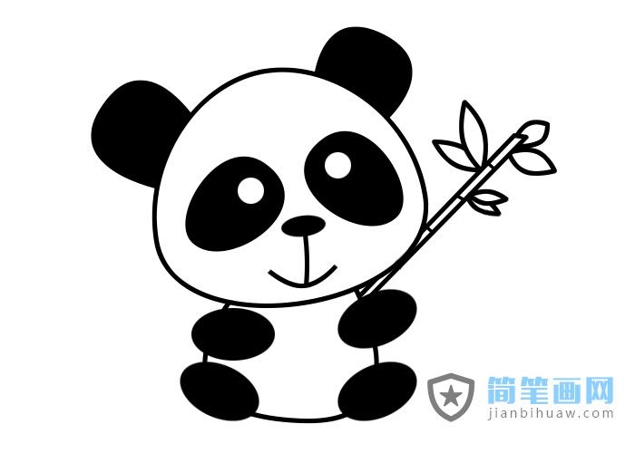 可愛的熊貓簡筆畫圖片