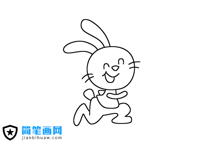 奔跑的小兔子簡筆畫圖片