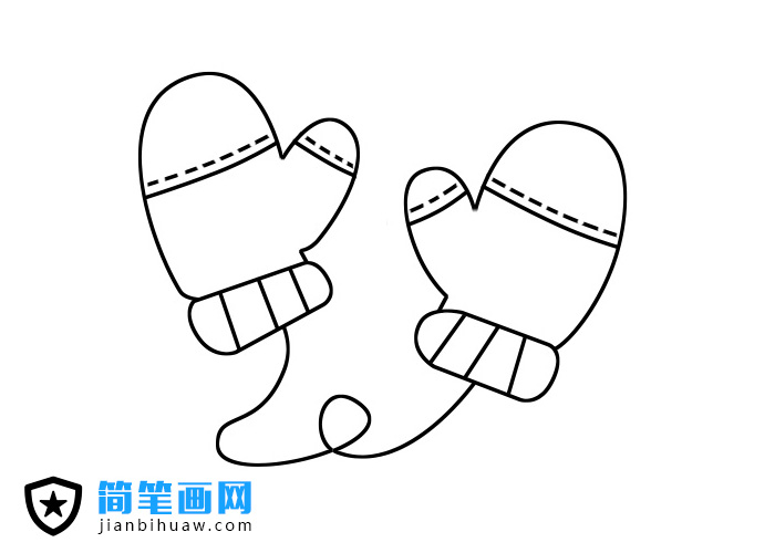 手套簡(jiǎn)筆畫繪畫步驟和上色