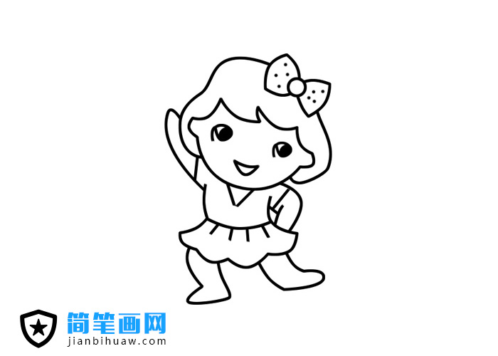 做早操的小女孩簡(jiǎn)筆畫(huà)步驟畫(huà)法分解圖片