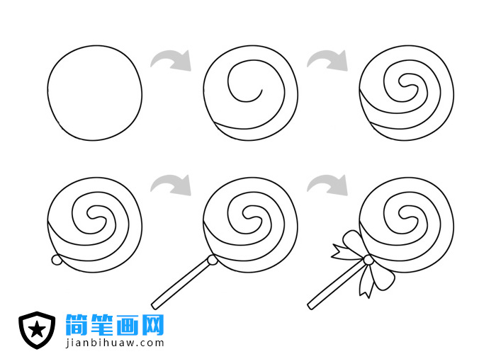 棒棒糖簡(jiǎn)筆畫步驟
