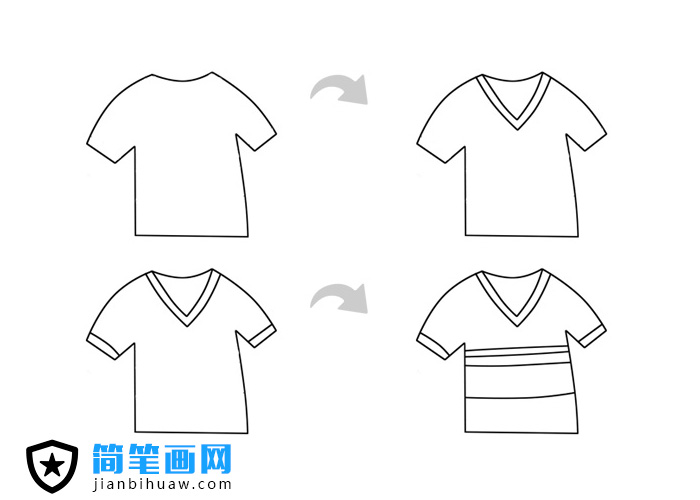 短袖T恤簡(jiǎn)筆畫步驟圖片