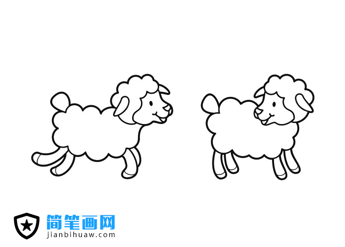 小綿羊簡(jiǎn)筆畫圖片