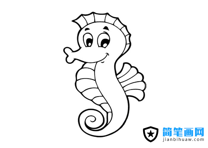卡通海馬簡筆畫圖片
