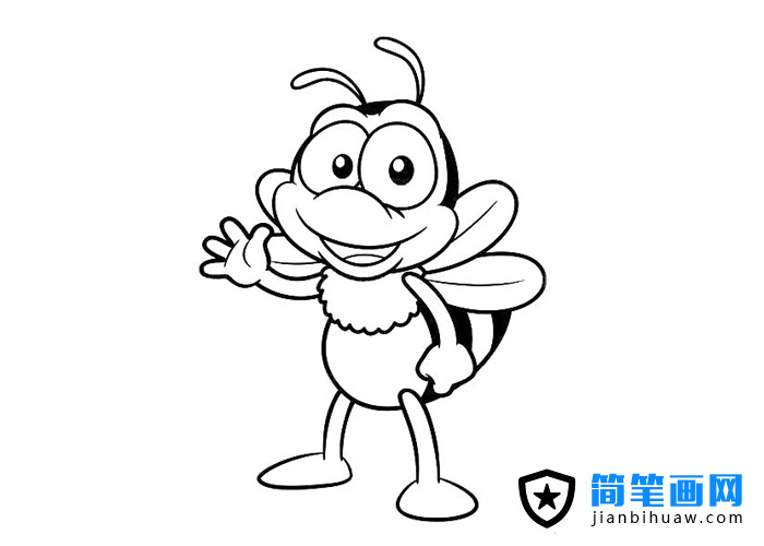 一只卡通的小蜜蜂簡(jiǎn)筆畫圖片
