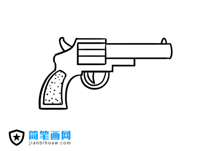 簡(jiǎn)單好畫的手槍簡(jiǎn)筆畫圖片含彩色
