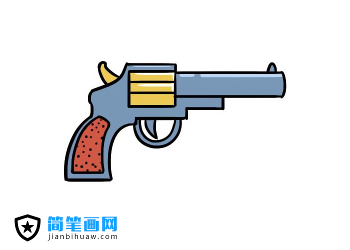 簡(jiǎn)單好畫的手槍簡(jiǎn)筆畫圖片含彩色