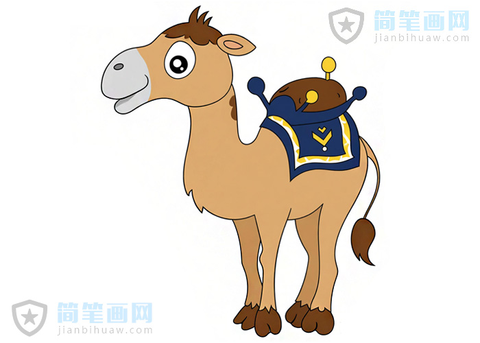 駱駝簡(jiǎn)筆畫(huà)圖片及上色圖片