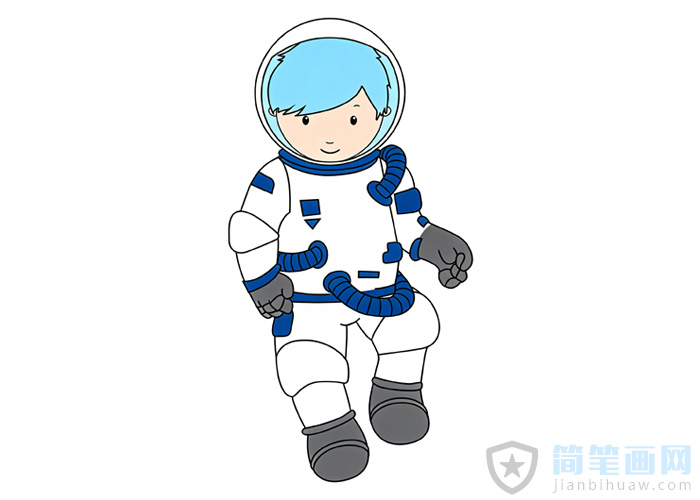 宇航員穿太空服的簡(jiǎn)筆畫圖片含上色簡(jiǎn)單又好看