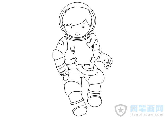 宇航員穿太空服的簡(jiǎn)筆畫圖片含上色簡(jiǎn)單又好看